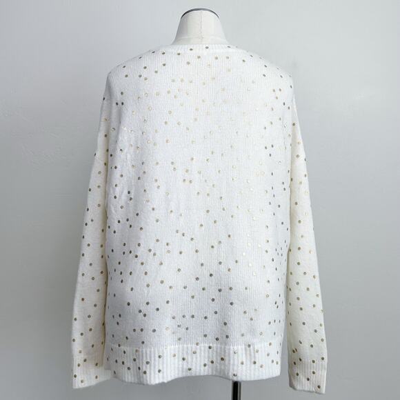 Maurices Gold Metallic Polka Dot Crewneck Knit Sweater NWT - Picture 8 of 10